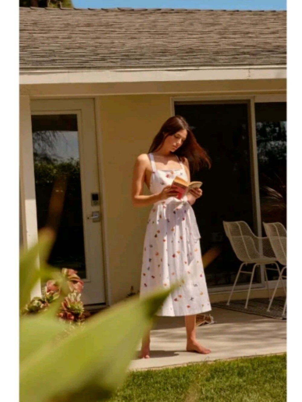 REFORMATION Fruit Loops Print Cruise Square Neck Belted Linen Sun-Dress 2 = XS - Picture 6 of 11